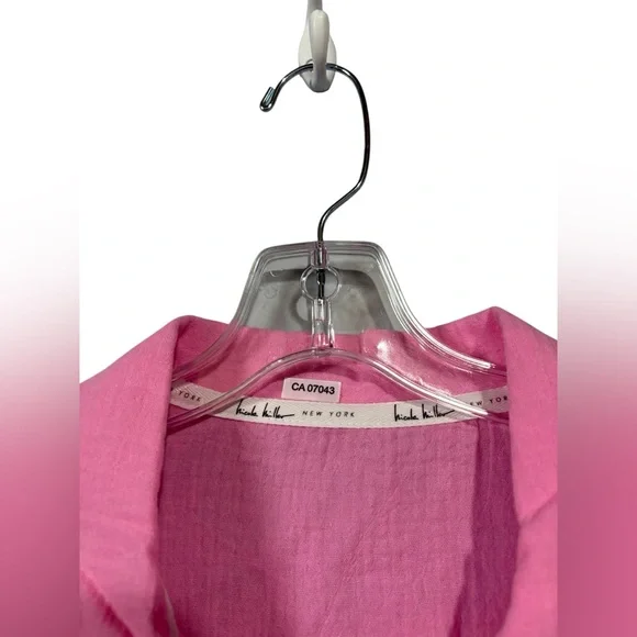 Nicole Miller, New York Pink Cotton Shirt, Size M - Picture 3 of 9